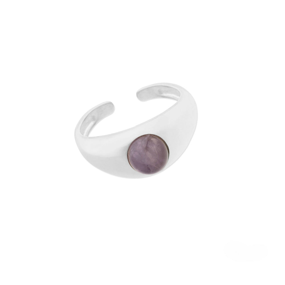 Anello Basic Ametista Bianco