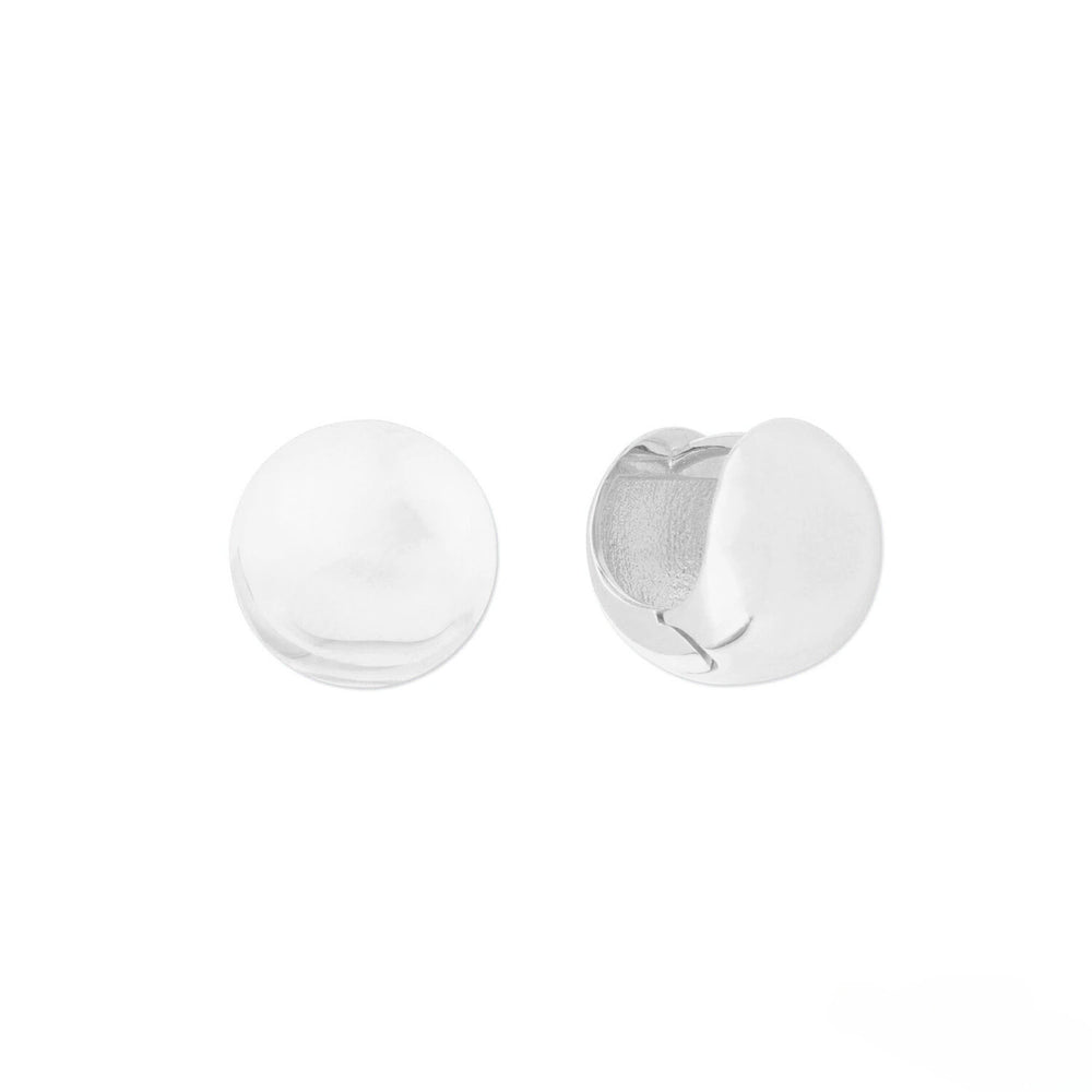 White Round Earrings