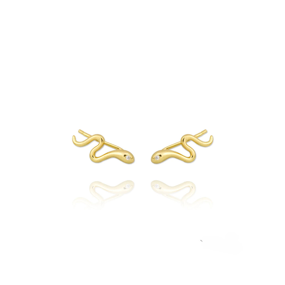 Golden Snake Earrings